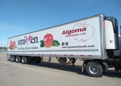 Algoma Orchards truck advertising